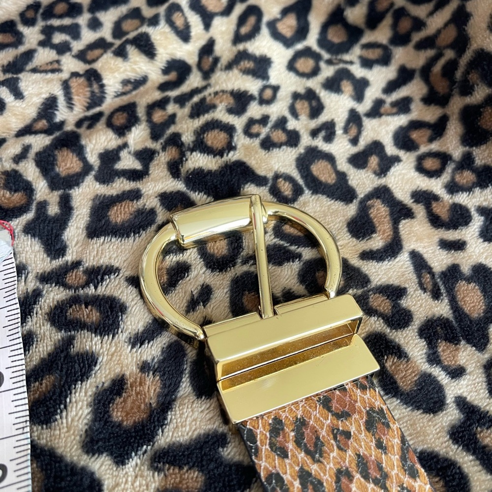 Leopard Print Gold Buckle Belt